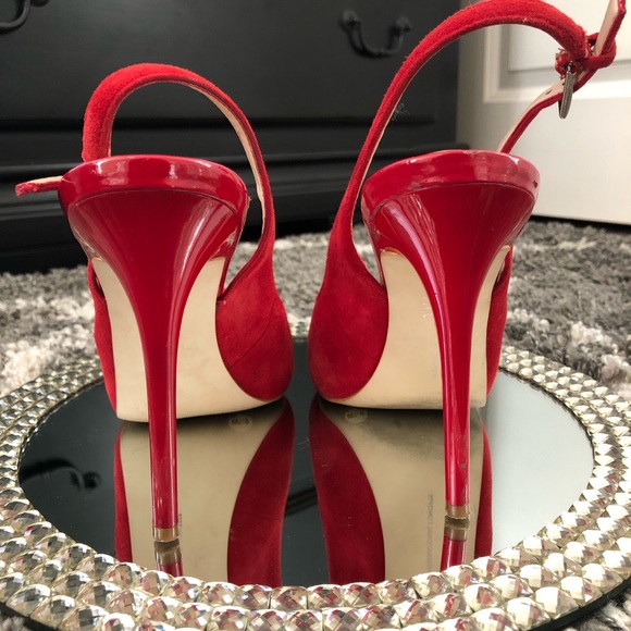 COPY - I N C Lipstick Red Suede Slingback Pumps - Picture 5 of 5